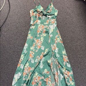 Floral Green Midi Dress